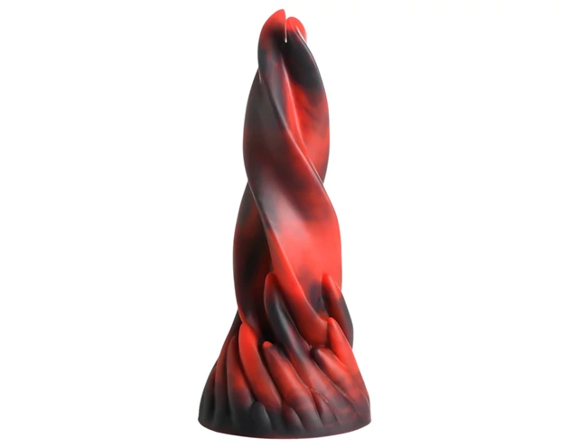 Creature Cocks Hell Kiss - csavart szilikon dildó - 19cm (piros)