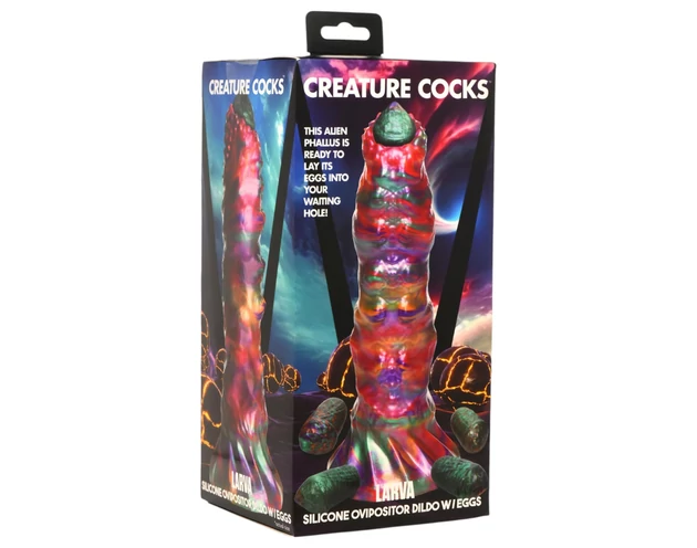 Creature Cocks Larva - ovipozitor űrlény dildó (szivárvány)