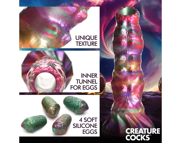 Creature Cocks Larva - ovipozitor űrlény dildó (szivárvány)