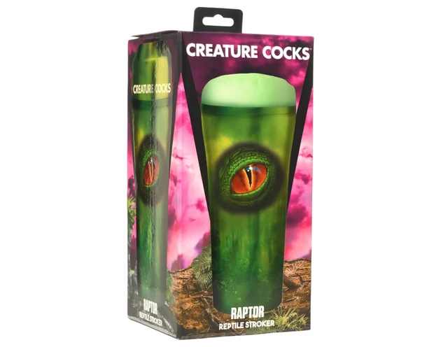 Creature Cocks Raptor - hüllő műpunci tokban (fekete-zöld)