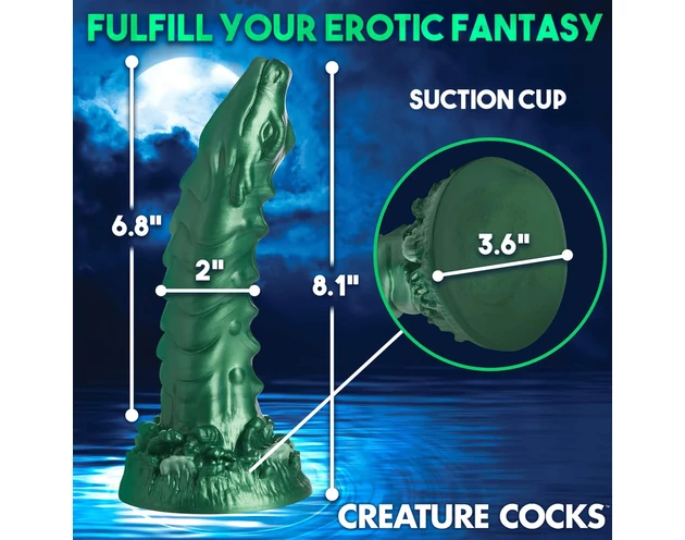 Creature Cocks Cockness Monster - szilikon dildó (zöld)