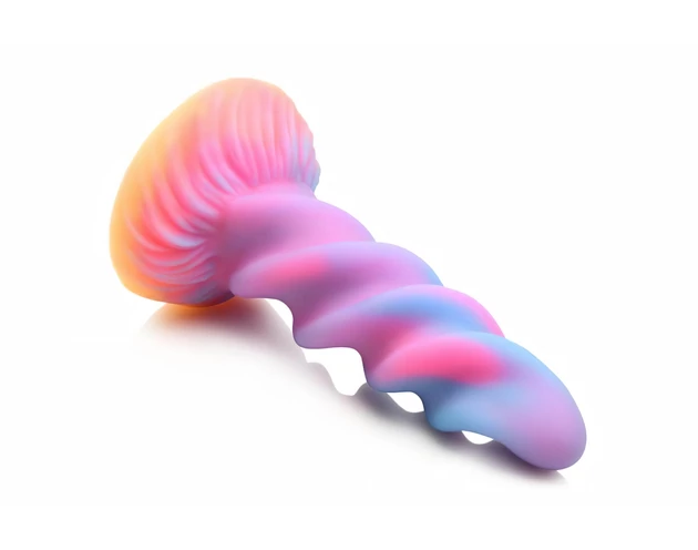 Creature Cocks Moon Rider - világító unikornis dildó (lila-pink)