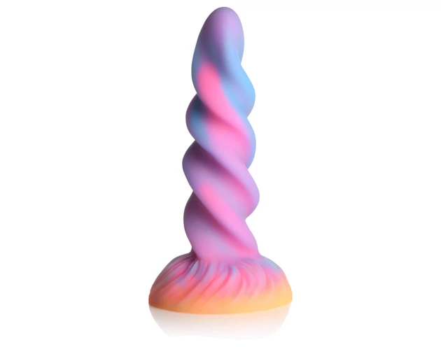 Creature Cocks Moon Rider - világító unikornis dildó (lila-pink)