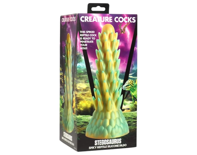 Creature Cocks Stegosaurus - szilikon dildó - 20cm (zöld)