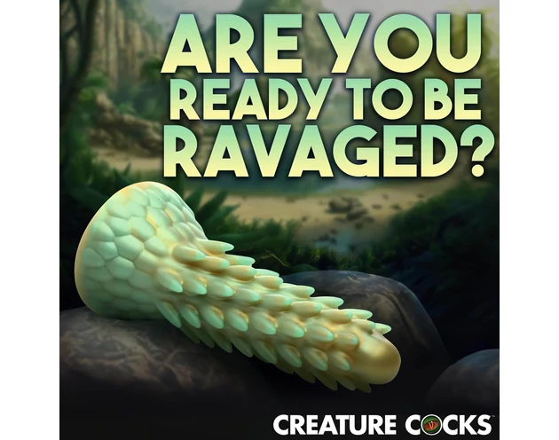 Creature Cocks Stegosaurus - szilikon dildó - 20cm (zöld)