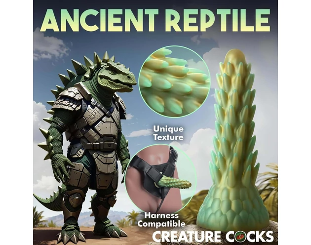 Creature Cocks Stegosaurus - szilikon dildó - 20cm (zöld)