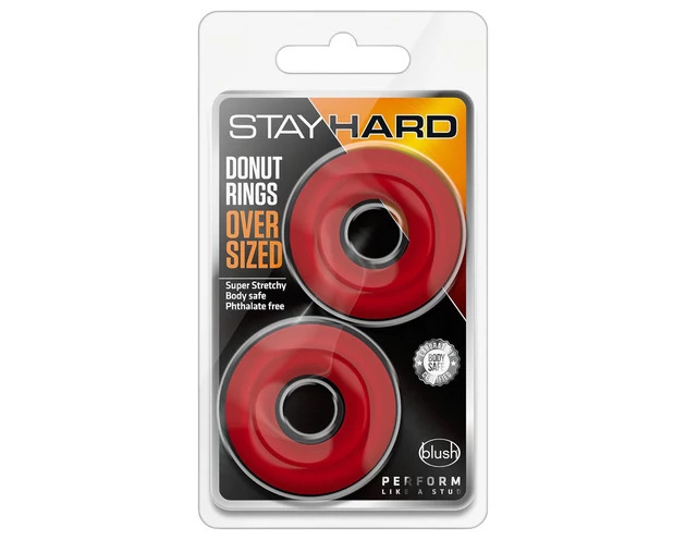 Stay Hard Donuts - péniszgyűrű szett (piros)