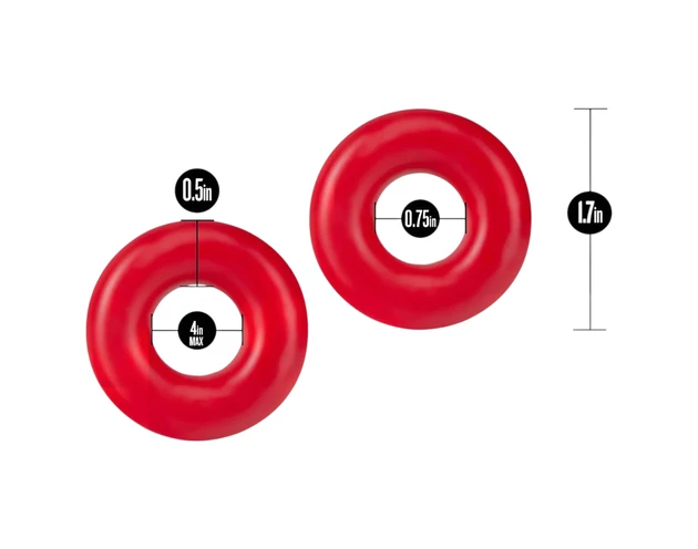 Stay Hard Donuts - péniszgyűrű szett (piros)