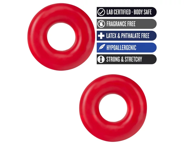 Stay Hard Donuts - péniszgyűrű szett (piros)