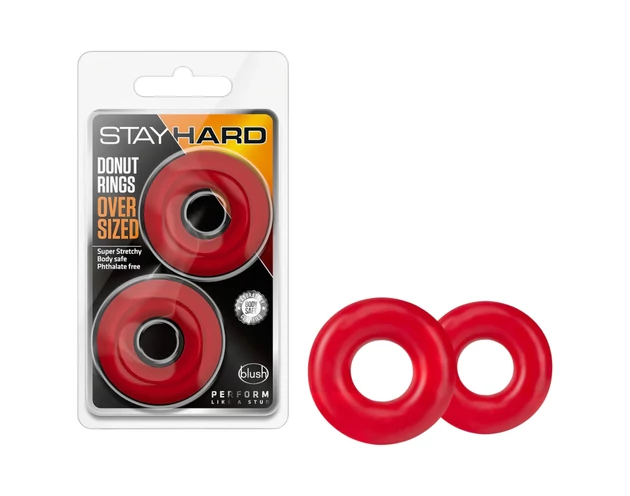 Stay Hard Donuts - péniszgyűrű szett (piros)
