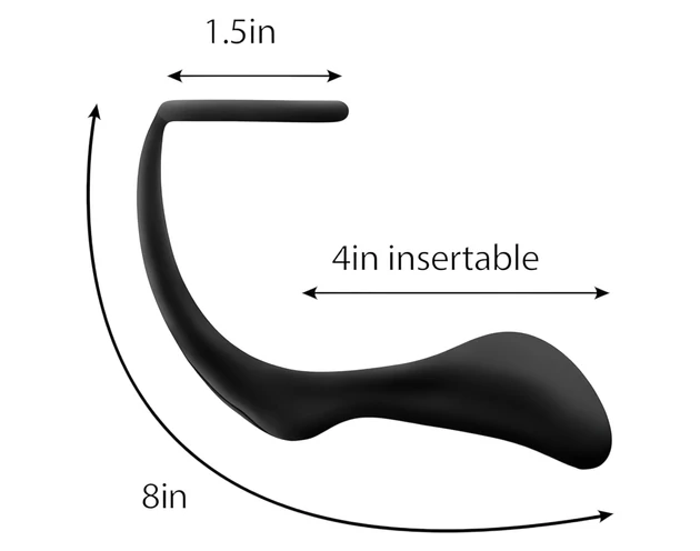 Anal Adventures Platinum - anál dildó péniszgyűrűvel (fekete)