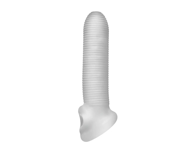 Fat Boy Micro Ribbed - péniszköpeny (17cm) - fehér