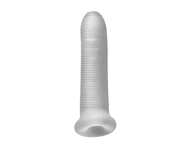 Fat Boy Micro Ribbed - péniszköpeny (17cm) - fehér