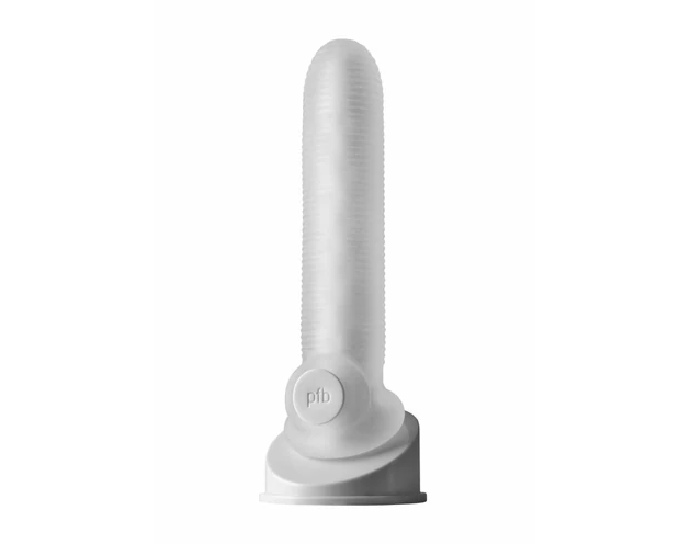 Fat Boy Micro Ribbed - péniszköpeny (19cm) - fehér