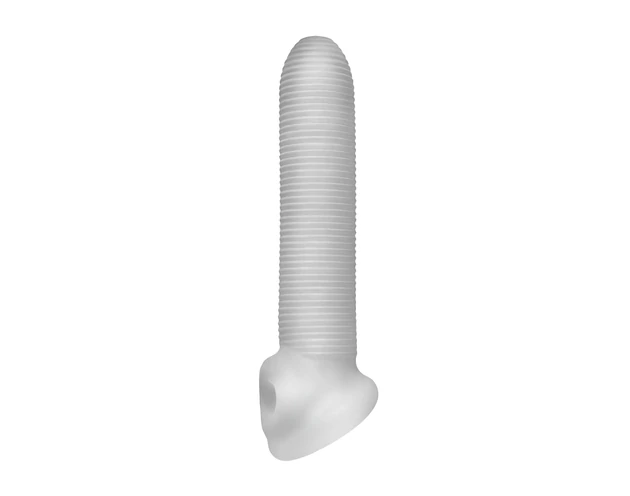 Fat Boy Micro Ribbed - péniszköpeny (19cm) - fehér