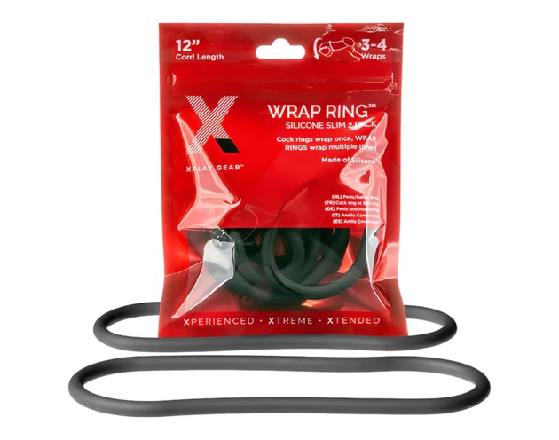 Perfect Fit Slim Wrap 12 - vékony péniszgyűrű - fekete (30cm)