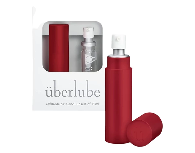 Überlube - utazó tokos szilikonos síkosító - piros (15ml)