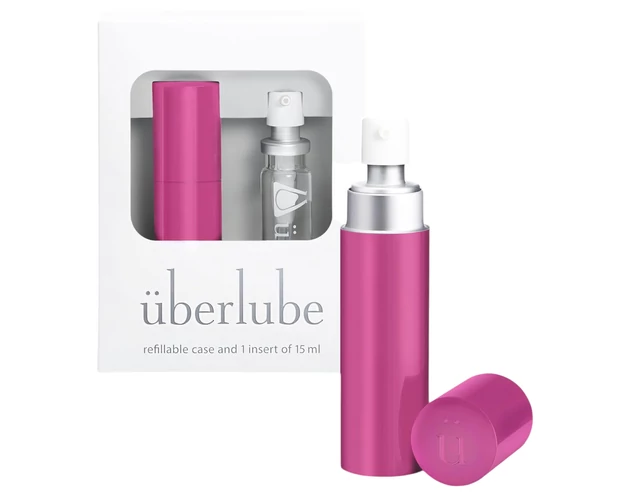 Überlube - utazó tokos szilikonos síkosító - pink (15ml)