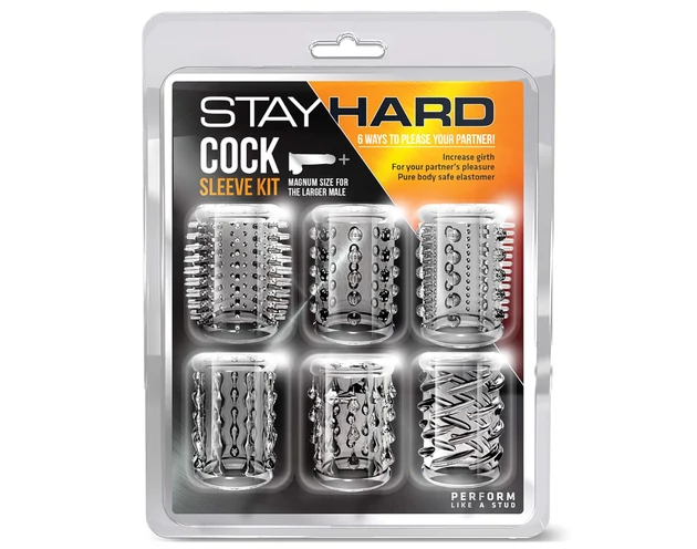 Stay Hard - péniszmandzsetta szett - átlátszó (6db)