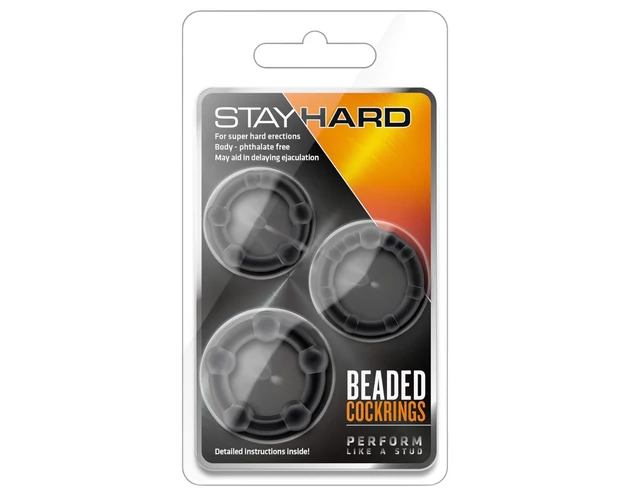Stay Hard - péniszgyűrű szett (fekete)