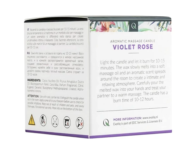 Exotiq Violet Rose - masszázsgyertya (60g) 