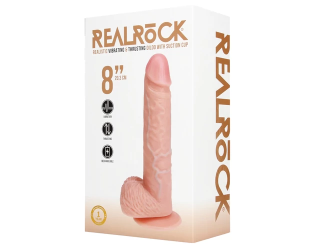 REALROCK - tapadókorongos lökő vibrátor - natúr (20,5cm)
