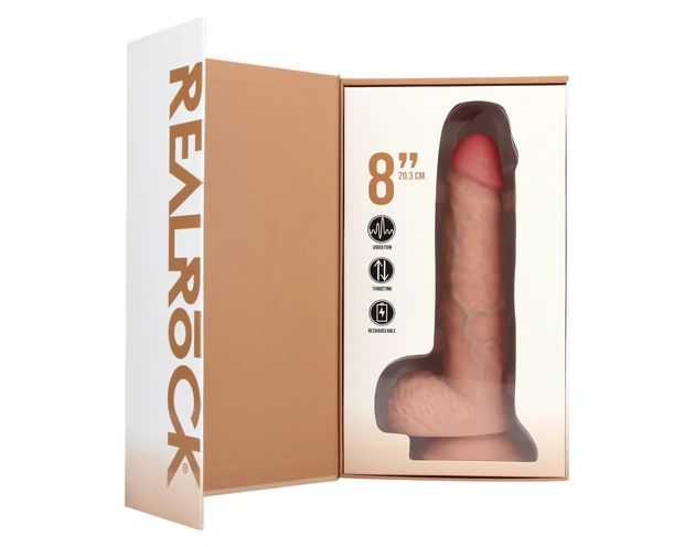 REALROCK - tapadókorongos lökő vibrátor - natúr (20,5cm)