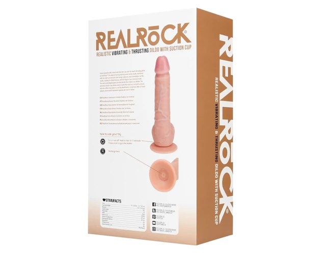 REALROCK - tapadókorongos lökő vibrátor - natúr (20,5cm)