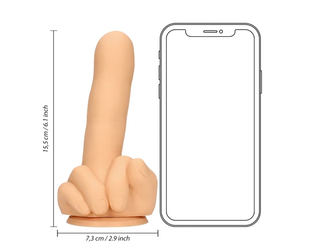 S-Line - középső ujj dildó (natúr)