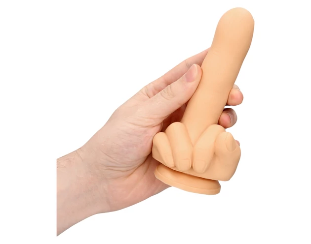 S-Line - középső ujj dildó (natúr)