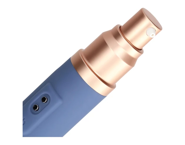 Loveline Travel - akkus vibrátor síkosító tartállyal (kék)