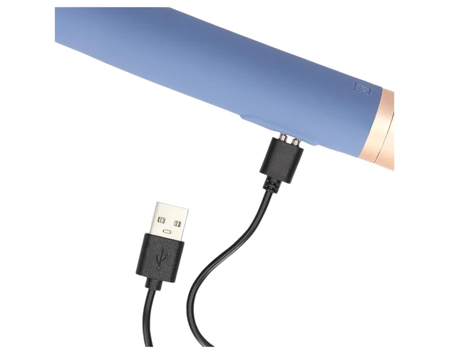 Loveline Travel - akkus vibrátor síkosító tartállyal (kék)