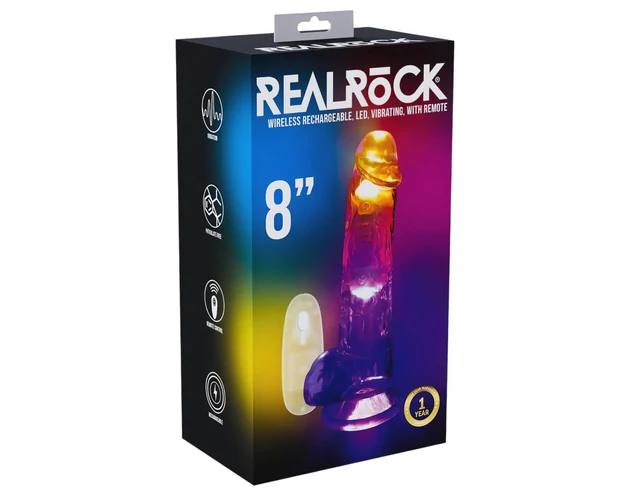 REALROCK - herés, világító vibrátor - 20cm