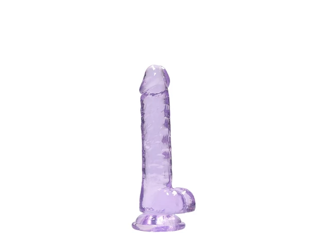 REALROCK - átlátszó élethű dildó - lila (17cm)
