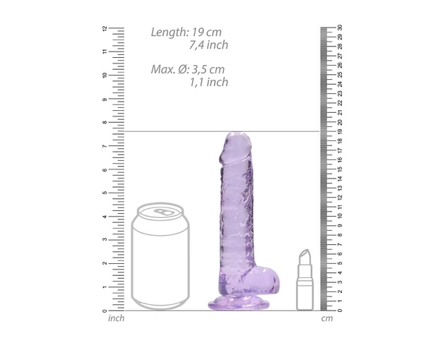 REALROCK - átlátszó élethű dildó - lila (17cm)