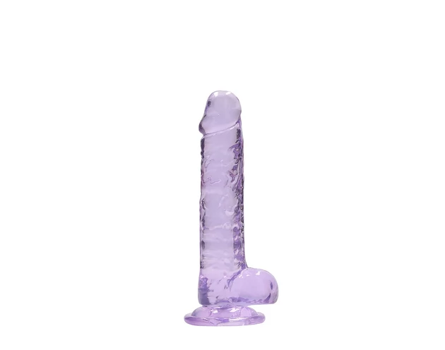 REALROCK - átlátszó élethű dildó - lila (17cm)