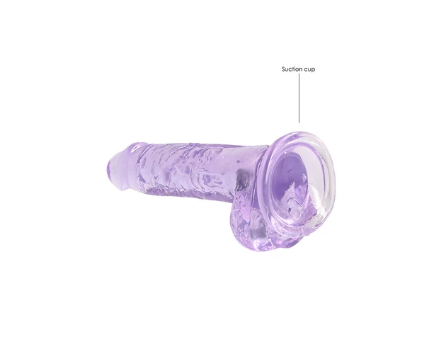 REALROCK - átlátszó élethű dildó - lila (17cm)