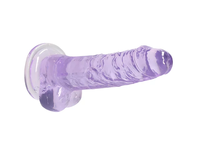 REALROCK - átlátszó élethű dildó - lila (17cm)