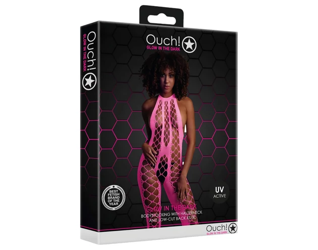 Ouch! - foszforeszkáló nyitott overál (pink)