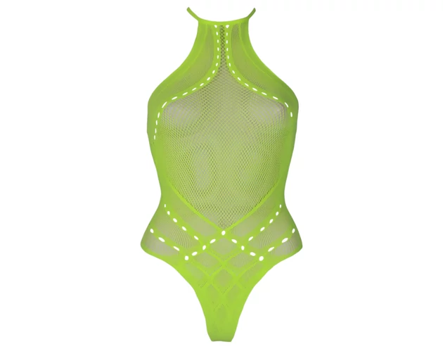 Ouch! - foszforeszkáló pántos hatású body (neon zöld)