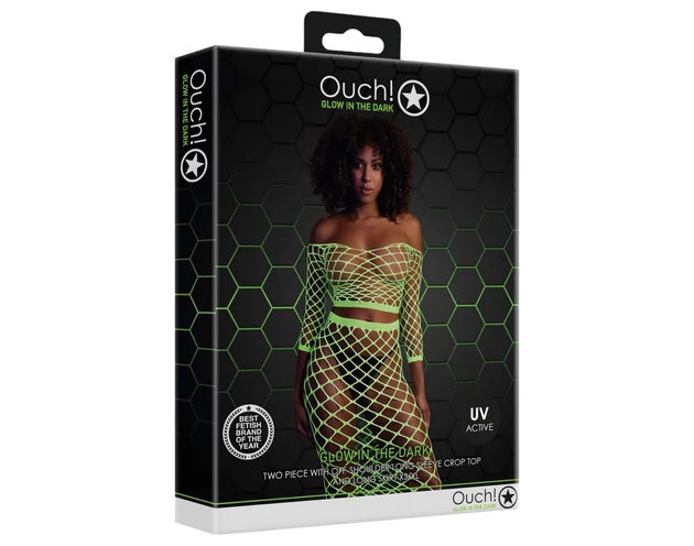 Ouch! - foszforeszkáló szoknya és felső (neon zöld)