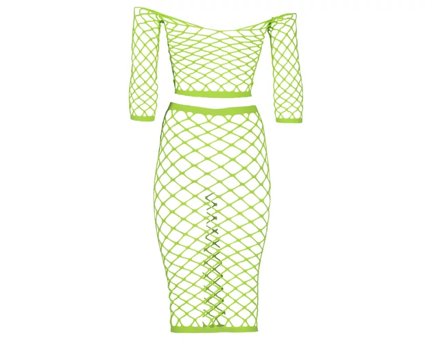 Ouch! - foszforeszkáló szoknya és felső (neon zöld)