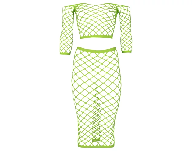 Ouch! - foszforeszkáló szoknya és felső (neon zöld)