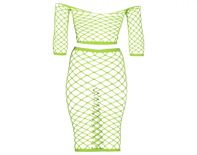 Ouch! - foszforeszkáló szoknya és felső (neon zöld)