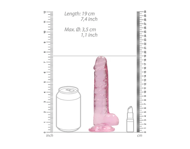REALROCK - átlátszó élethű dildó - pink (17cm)