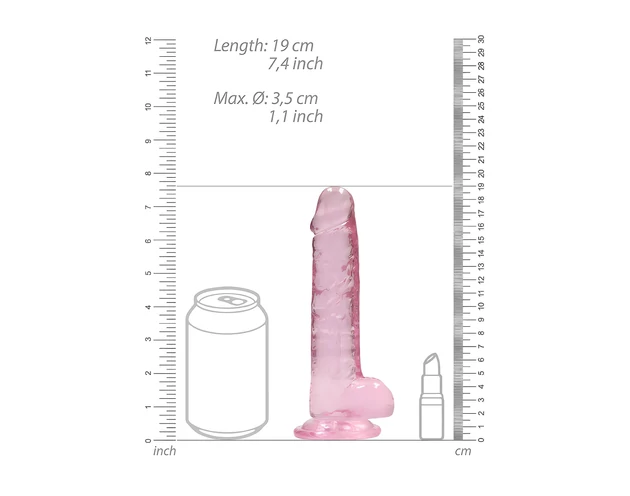 RealRock - átlátszó élethű dildó - pink (17cm)