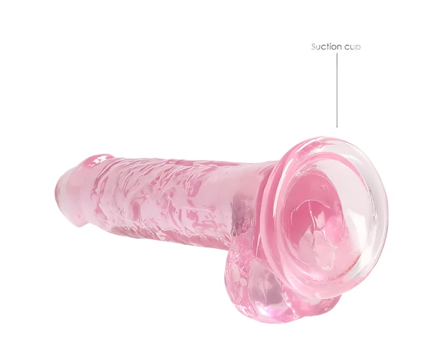 RealRock - átlátszó élethű dildó - pink (17cm)