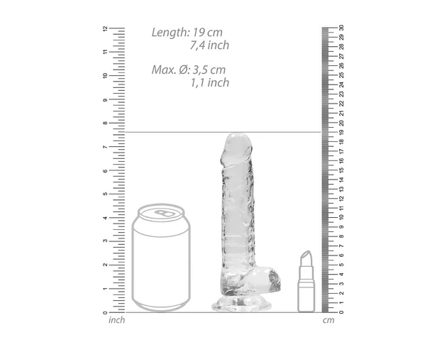 REALROCK - átlátszó élethű dildó - átlátszó (17cm)