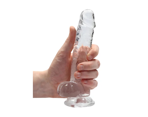 RealRock - átlátszó élethű dildó - átlátszó (17cm)