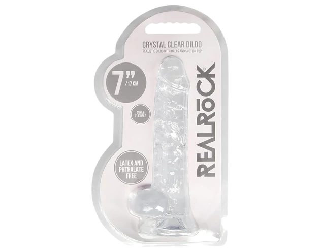 REALROCK - átlátszó élethű dildó - átlátszó (17cm)